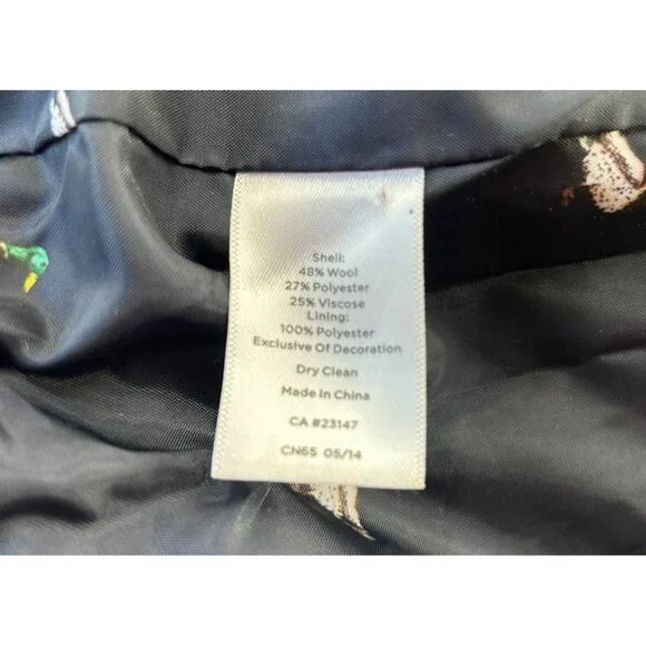 Talbots Womens 6 Wool Blend Navy & Turquoise Plaid Blazer AOP Lining Academia - Picture 6 of 11